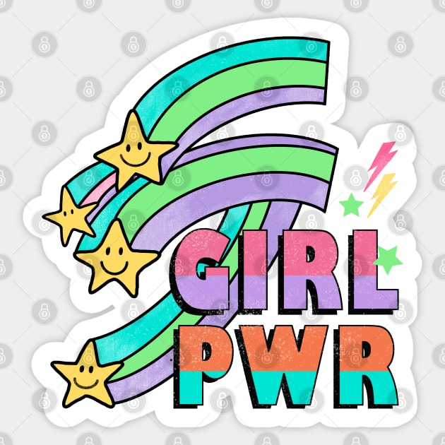 Retro Girl Power 80s Gift Sticker by The WYLD Tribe